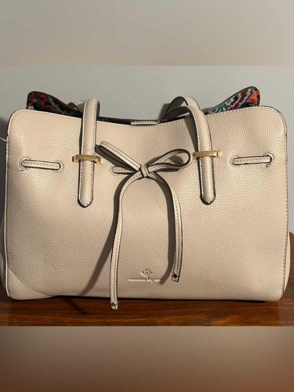 Nanette Lepore Arabelle Tote in Light Gray with Gold detail